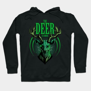 Evil Angry Green buck Deer Hoodie